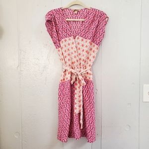 'May' Print Silk tie Dress